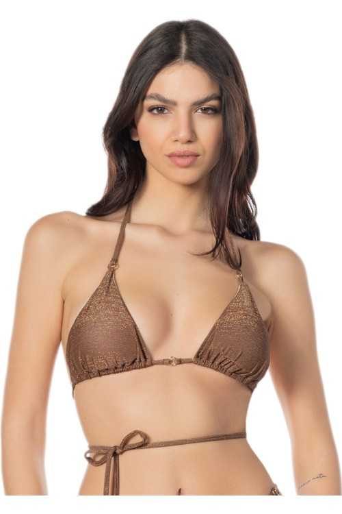 Masaya Lurex Top Brown