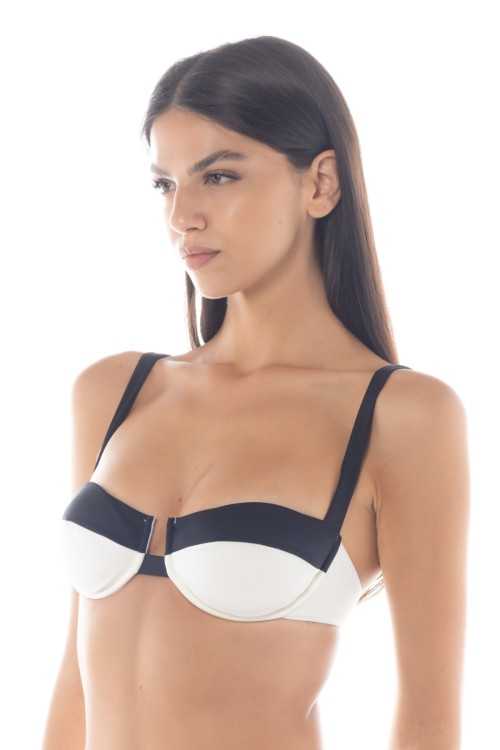 Top Isabel marfil/negro