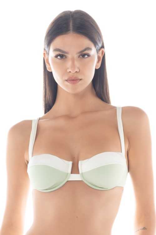 Top Isabel Manzana Verde/Marfil