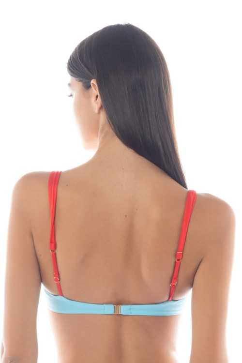 Top Isabel bleu clair/rouge